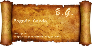 Bognár Gerda névjegykártya