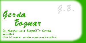 gerda bognar business card